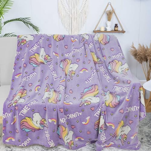 LXTOPN Kuscheldecke Kinder, Einhorn Decke Glow in The Dark, Kinderdecke für Mädchen, Fleecedecke Einhorndecke Geschenk für Mädchen von LXTOPN