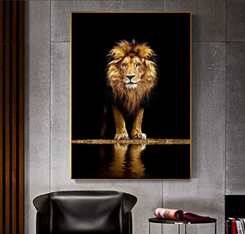 LXTOPN Moderne Einfachheit Wilde Löwen Leinwand Malerei, Nordic Fashion Tiere Afrikanische große Löwen Poster und Drucke, Wandkunst Bild gross Wohnzimmer Wohnkultur,kein Rahmen (50x70cm) von LXTOPN