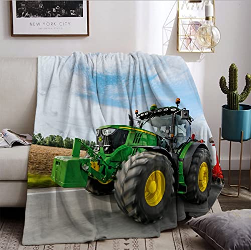 LXTOPN Traktor Decke, Farm Theme Flanelldecke, Für Kinder Jungen Erwachsene, Weiche Warme(Traktor, 150×200cm) von LXTOPN