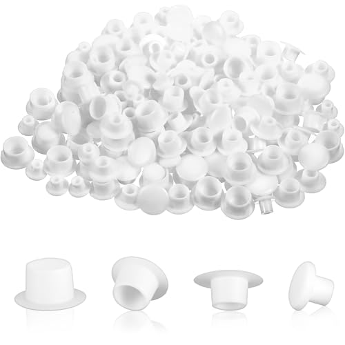 LXUEJIE 160 Stück Abdeckkappen für Bohrlöcher, 4 Größen Schraubenabdeckung Weiß Bohrloch Abdeckkappen Für Möbel Kunststoff Abdeckkappen Für Schrauben(5mm/6mm/8mm/10mm) von LXUEJIE