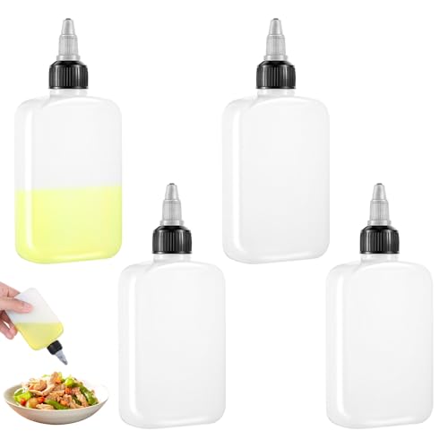 LXUEJIE 4 Stück Squeeze Flaschen Ölflasche, 120ml Ölspender mit Kappen Quetschflasche Soßenflaschen Leere Flaschen Quetschflaschen Kunststoffbehälter für Camping Küche LXUEJIE 4 Stück Squeeze Flaschen Ölflasche, 120ml Ölspender mit Kappen Quetschflasche Soßenflaschen Leere Flaschen Quetschflaschen Kunststoffbehälter für Camping Küche von LXUEJIE