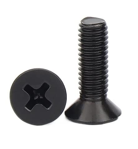 10 Stück M3.5, M4, M5 Mini Kleine Schwarze Flache Senkkopfschraube aus Stahl(14mm x10pcs,M3.5) von LXURY