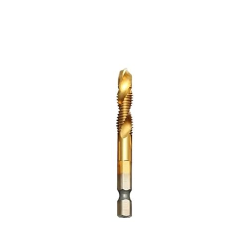 1pc M3 M4 M5 M6 M8 M10 Gewindebohrer 1/4 Sechskantschaft Maschine Handgewindebohrer Titanbeschichtete HSS-Bohrer Gewindebohrer Gewindeschraubenwerkzeuge (Color : Long M8X1.25 Gold, Size : Hex Shank von LXURY