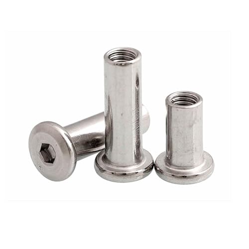 LXURY 5 Stück M4 M5 M6 304 Edelstahl Flachsechskantkopf Möbelbettverbinder Nietverbindung Einsatz Hülsenmutter (Color : 5pcs M6(OD 8mm), Size : 35mm) von LXURY