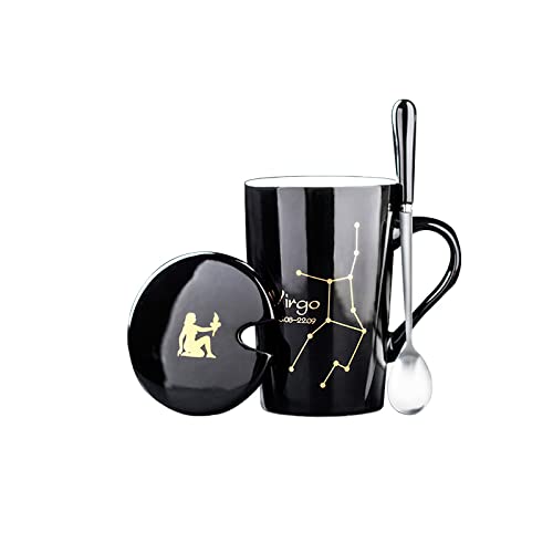 Keramik Kaffeetasse,12 Sternbild Tassen,Paartassen,handgefertigte Tassen für Sternbild Liebhaber 400ml,Virgo von LXURY