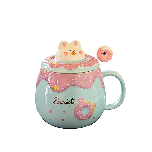 Keramik Kaffeetasse - Cartoon Kaninchen Tassen als Geschenk für Kinder und Mädchen 400ml,ZL409-1 von LXURY