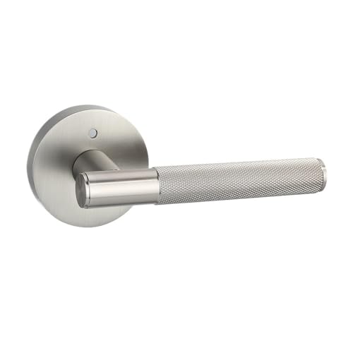 LXURY 1SET Privatsphäre Tür Griff Gerändelt Griff Hebel Schlafzimmer(Matt Brushed Nickel) von LXURY