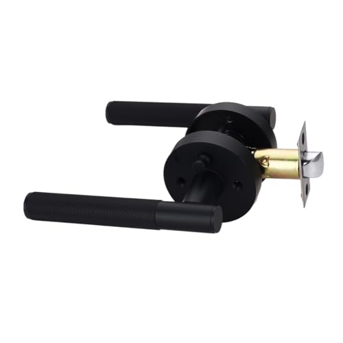 LXURY 1SET Privatsphäre Tür Griff Gerändelt Griff Hebel Schlafzimmer(Matte Black) von LXURY