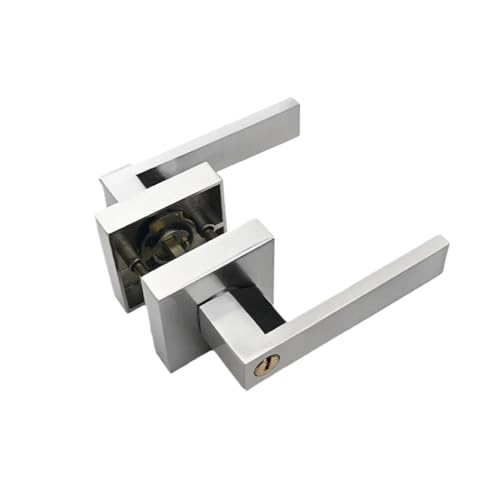LXURY 1SET Schloss Hebel Tür Griff Set Externe Türschloss Set Platz(Nickel silver) von LXURY