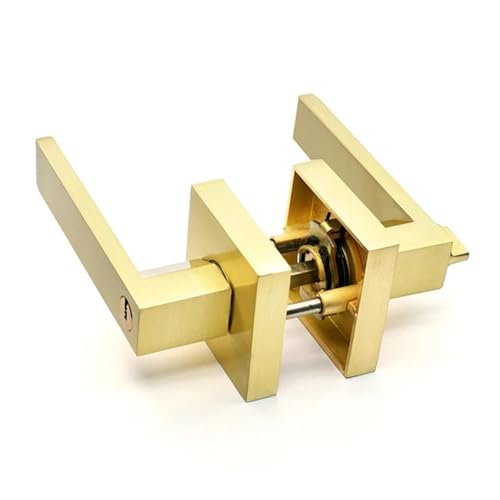 LXURY 1SET Türgriff Türgriffschloss Quadratkanal Sichtschutzmaske Innen Schlafzimmer Zimmer Badezimmer Drei-Bar Kugelschloss Hausschloss(Style 9) von LXURY