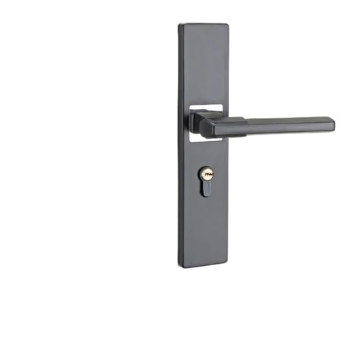 LXURY 1set Haushaltstürschlösser Innen Schlafzimmer Türschlösser Schwarz Bad Massivholz Türgriffe Stille Aluminium Legierung Schlösser(D) von LXURY