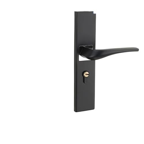 LXURY 1set Haushaltstürschlösser Innen Schlafzimmer Türschlösser Schwarz Bad Massivholz Türgriffe Stille Aluminium Legierung Schlösser(F) von LXURY