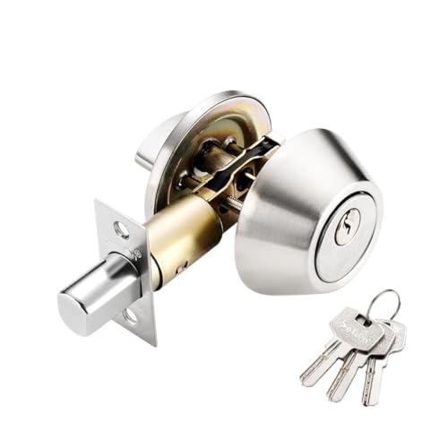 LXURY 1set Unsichtbares Türschloss mit Schlüssel Innen Schlafzimmer Haushalt Türriegel Rundschloss Holz/Eisen Tür Universal Anti-Diebstahl-Sicherheitsschlösser(A Single side) von LXURY