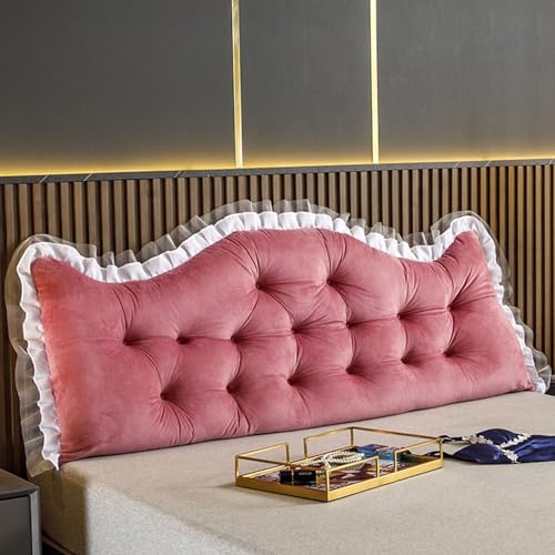 Rückenkissen Bett Lesen Kissen Prinzessinnen-Stil Bett Kopfteil Kissen Mit Anti-Rutsch Gurt Kopfteil Gepolstert Bett Rückenlehne Lendenkissen Bett Wandkissen Stützkissen Für Couch,B,90 * 50cm von LXURY