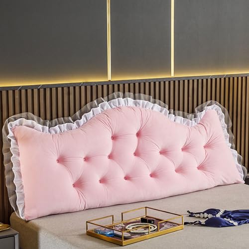 Rückenkissen Bett Lesen Kissen Prinzessinnen-Stil Bett Kopfteil Kissen Mit Anti-Rutsch Gurt Kopfteil Gepolstert Bett Rückenlehne Lendenkissen Bett Wandkissen Stützkissen Für Couch,C,90 * 50cm von LXURY