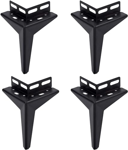 LXVPKH 4-Zoll-Möbelbeine aus Metall, schwarz, Beine für Möbel, 4er-Set, Moderne Sofa-Schrankbeine für die Reparatur und Restaurierung vo von LXVPKH