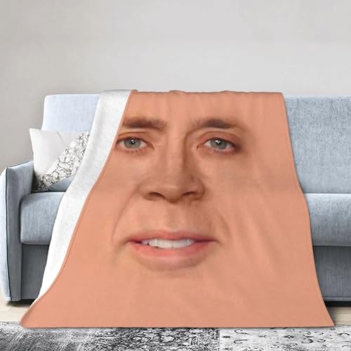 Freizeitdecke Für Zuhause， Nicolas Cage Wurfdecke, Winter Herbst Weich Und Bequem Flanell Nap Decke, Für Home Decor, Sofa, Auto, Camping, Erwachsene, Kinder Warme Decke ( Color : A-1 , Size : 60"x50" von LXWLXDF