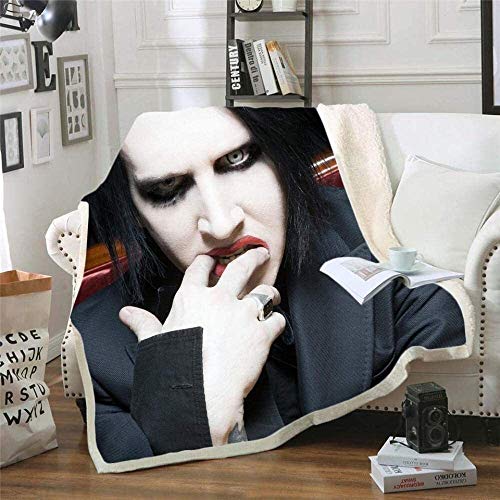 LXWLXDF Freizeitdecke Für Zuhause， Babydecke Sänger Marilyn Manson (Marilyn Manson) Klimaanlage Decke Kind Sherpa Büro Mode Quilt Kinder (Color : Xj07234, Size : 150x200cm) von LXWLXDF