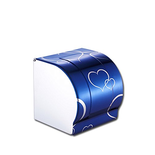 Edelstahl Wc-fach,Vollständig geschlossen Wasserdicht Toilettenpapierhalter wand Verwenden sie im badezimmer toiletten Schrauben montage-Blau von LXWS