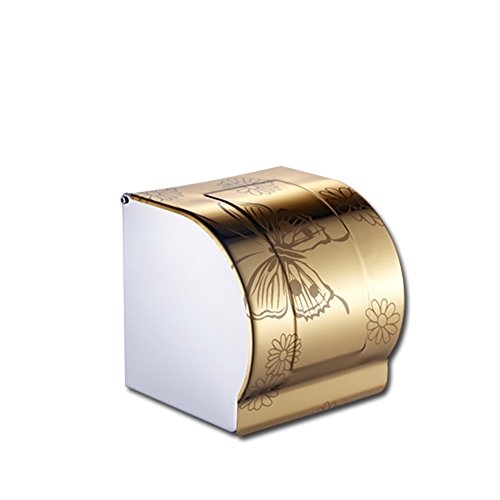 Edelstahl Wc-fach,Vollständig geschlossen Wasserdicht Toilettenpapierhalter wand Verwenden sie im badezimmer toiletten Schrauben montage-golden von LXWS
