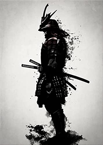 Leinwanddruck Samurai Poster Wandbild Familie Schlafzimmer Zimmer Schlafzimmer Wanddekoration Leinwand Kunst 60x80cm rahmenlos von LXWWW