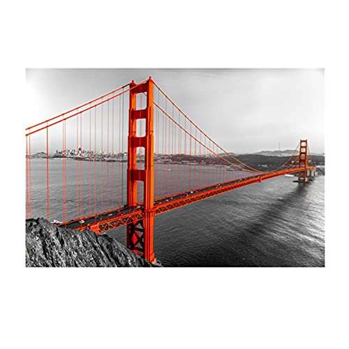 Modern Famous Landscape Anvas Painting Golden Gate Bridge Poster and Prints Wall Art Pictures for Living Room Home Decoration 30x40cm Rahmenlos von LXWWW