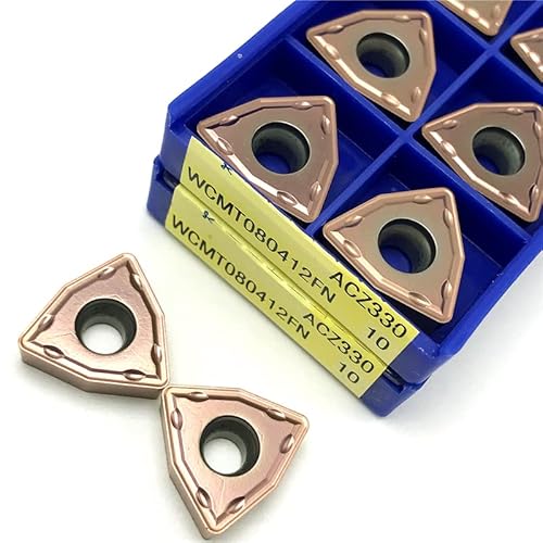 10 Stück WCMT080412 FN ACZ330 Hartmetall-Drehwerkzeug CNC-Drehmaschine U-Bohrer Fräseinsatzwerkzeuge(WCMT06T308 ACZ330) von LXXOZ
