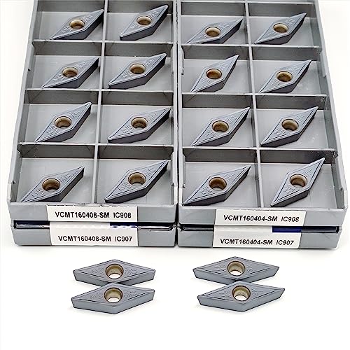 10 stücke VCMT160404 VCMT160408 SM IC907 908 Interne Drehen Werkzeug Klinge Hartmetall Einsatz Drehmaschine Werkzeuge VCMT 160408 Drehen Einsätze(VCMT160408-SM IC907) von LXXOZ