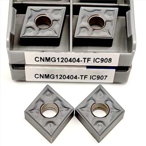 10PCS CNMG120404 TF IC907 IC908 Hohe Qualität Metall Drehen Werkzeuge for Stahl Fräsen Teile CNMG 120404 Drehmaschine CNC Zubehör(CNMG120404 TF IC907) von LXXOZ