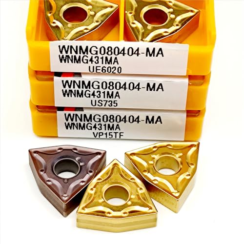 10PCS Hohe Qualität WNMG080404 VP15TF US735 UE6020 Hartmetall Aluminium Fräser WNMG 080404 Drehmaschine Metall Drehen Werkzeug(WNMG080404 US735) von LXXOZ