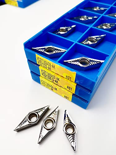 10PCS Verarbeitung Metall Drehen Werkzeug VCGT160402 VCGT160404 VCGT160408-AK HO1 Harte Legierung Klinge CNC VCGT Fräsen Einsätze Hartmetall(VCGT160404 -AK HO1) von LXXOZ
