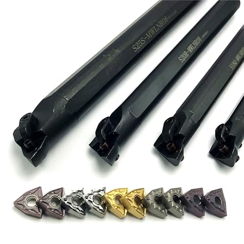 +10p Carbid Insert Drehmaschine WNMG080404 WNMG080408 Schneidewerkzeug S16Q-MWLNR08 S20R-MWLNR08 S25S-MWLNR08 Interner Drehwerkzeughalter(S20R-MWLNR08,WNMG080408 VP15TF) von LXXOZ