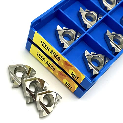16ER AG60 H01 Aluminium Außengewinde Hartmetalleinsätze Dreheinsatz CNC Drehwerkzeug 16ERAG60 Gewindewerkzeug Dreheinsatz(16IR AG60 H01) von LXXOZ