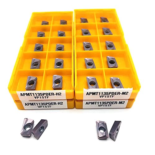 APMT1135 PDER M2 / H2 VP15TF Drehwerkzeug Hartmetalleinsatz APMT 1135 Planfräsmaschine Drehmaschine Fräswerkzeug CNC-Fräser(APMT1135 H2 VP15TF,10PCS) von LXXOZ