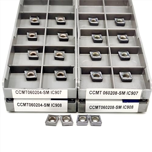 CCMT060204 CCMT060208 SM IC907 IC908 CNC Maschine Werkzeug Fräsen Einsatz Drehmaschine Werkzeuge CCMT Hartmetall Klinge Drehen Werkzeuge 10 stücke(CCMT060204 SM IC908) von LXXOZ