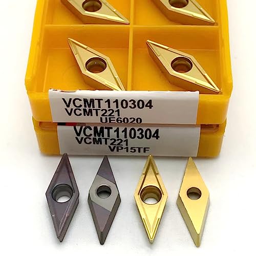 Hartmetall VCMT110304 VP15TF UE6020 Hohe Qualität Externe Drehen Werkzeug VCMT 110304 Metall Maschine Werkzeug CNC Drehen Einsatz Drehmaschine Werkzeug(VCMT110304 US735) von LXXOZ