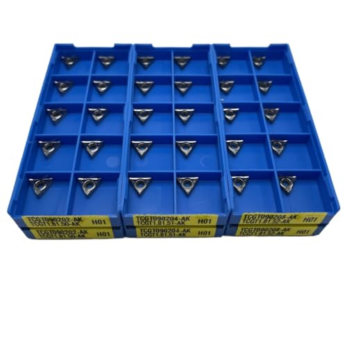 TCGT090202 TCGT090204 TCGT090208 Aluminium-Drehwerkzeug, Fräseinsatz, CNC-Drehwerkzeug, Kupfer- und Aluminiumverarbeitung, Schneidwerkzeug, 10 Stück(TCGT090204 AK H01) von LXXOZ