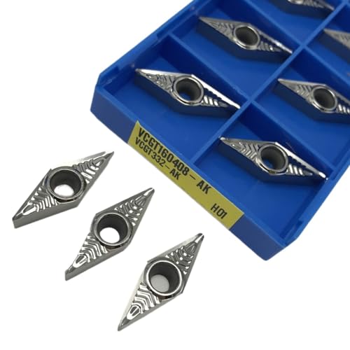 VCGT160408 AK H01 Außendrehwerkzeug Hartmetalleinsätze CNC-Aluminium-Dreheinsatz Drehwerkzeuge VCGT 160408 Holzdrehwerkzeuge 10 Stück(VCGT160408 AK H01) von LXXOZ