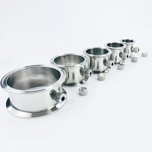 LXYTT 1,5"-4" Tri-Clamp-Rohre SS304 Mit Thermowell-Nippel for Die Heimbrau-Destillation, Verbindungsrohrverschraubung(1.5 with Thermometer) von LXYTT