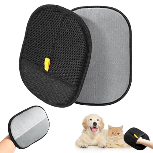 2 Stück Pet Hair Remover Glove, Antistatische Haarentfernungshandschuhe, Wiederverwendbare Fellpflegehandschuhe für Haustiere, Für die Pflege und Entfernung Unerwünsch für Glattes und Gesundes Fell von LXYYDS