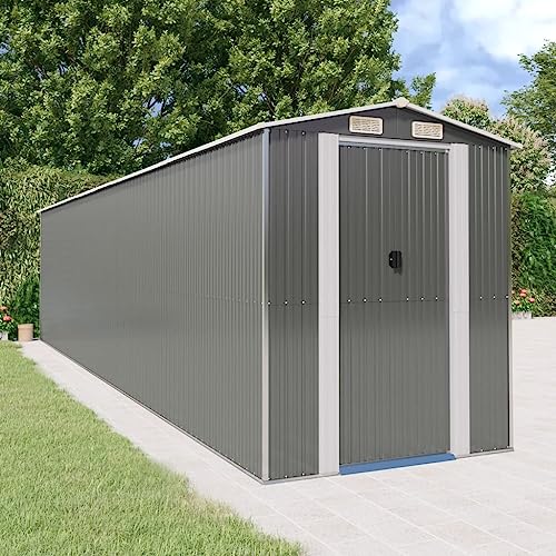 LXYZWRW Furniture Select Gartenhaus Hellgrau 192x855x223 cm Stahl verzinkt von LXYZWRW