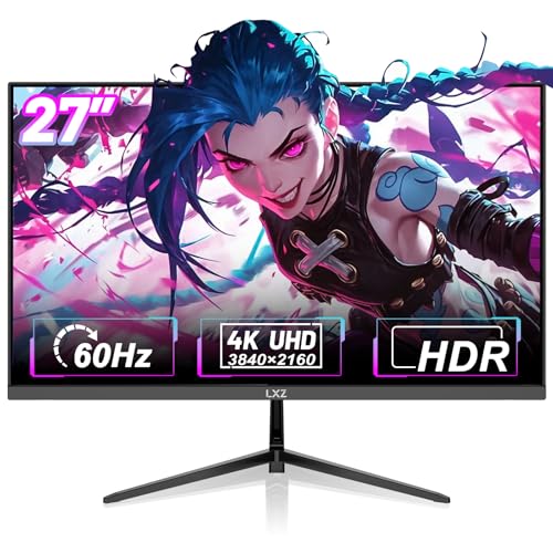 LXZ 27 Inch 4K UHD (3840 x 2160) Gaming Monitor, VA Panel 16:9 Display with FreeSync & G-Sync, VESA 100mm x 100mm, HDMI 2.0 * 2，DP1.4 * 2 von LXZ