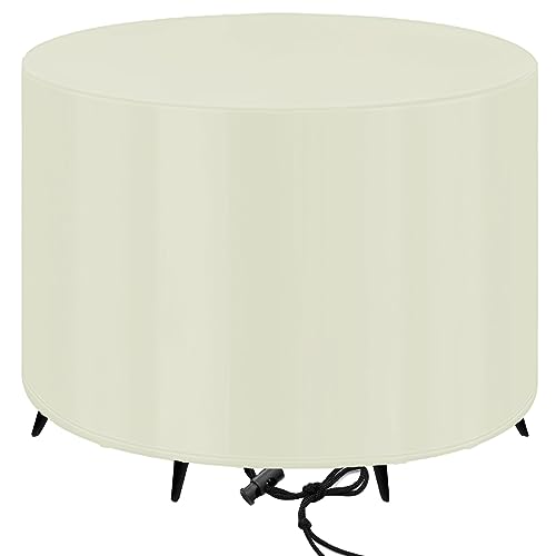 Abdeckung für Gartenmöbel,Runden Multi Größe Abdeckhaube Gartentisch,Wasserdicht, Winddicht, UV-beständig 420D Oxford,Abdeckhauben für Möbelsets, für Gartentisch Sitzgruppe-130x130cm von LXZHPA