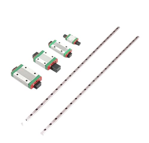 Linearschiene, Lineargleitführung, 2 Stück Linearführung + 4 MGN7C-Stückblöcke MGN7 300 350 400 450 500 550 mm Miniatur-Linearschienenschlitten, 3D-Drucker(250mm) von LXZSMH