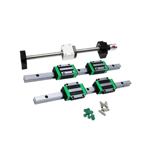 Linearschiene, lineare Gleitführungs-Kugelumlaufspindel SFU1605 1 Kit + 4 Stück HGW20CC-Gleitblöcke + 2 Stück HGR20-Linearführungsschienensätze(650mm) von LXZSMH