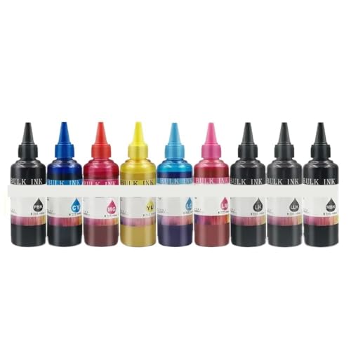 LXfOtG 100 ml Universal Pigment Tinte Set 9 Farben Nachfülltinte kompatibel mit Surecolor P600 P800 Stylus Pro 3800 3880 7890 Drucker 1Set von LXfOtG