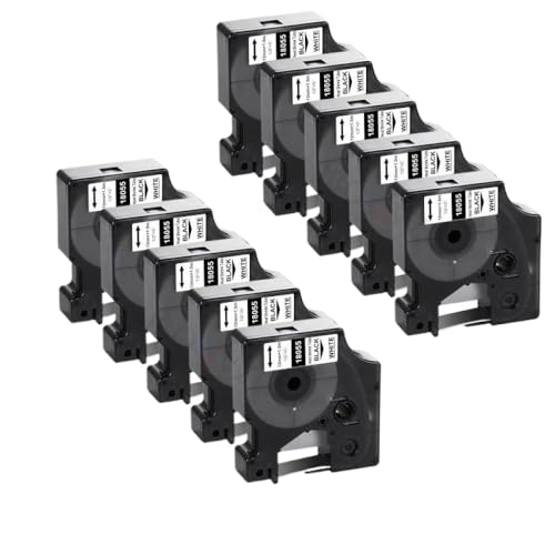 LXfOtG 10pk 18055 18056 Wärmeschrumpfschläuche Kompatibel mit den industriellen Gebrauch 4200(10PK Black on White) von LXfOtG