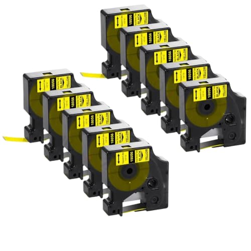 LXfOtG 10pk 18055 18056 Wärmeschrumpfschläuche Kompatibel mit den industriellen Gebrauch 4200(10PK Black on Yellow) von LXfOtG