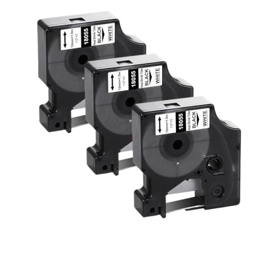 LXfOtG 10pk 18055 18056 Wärmeschrumpfschläuche Kompatibel mit den industriellen Gebrauch 4200(3PK Black on White) von LXfOtG