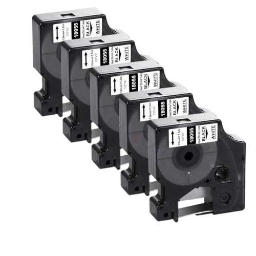 LXfOtG 10pk 18055 18056 Wärmeschrumpfschläuche Kompatibel mit den industriellen Gebrauch 4200(5PK Black on White) von LXfOtG